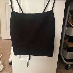 Knit top with lace up back